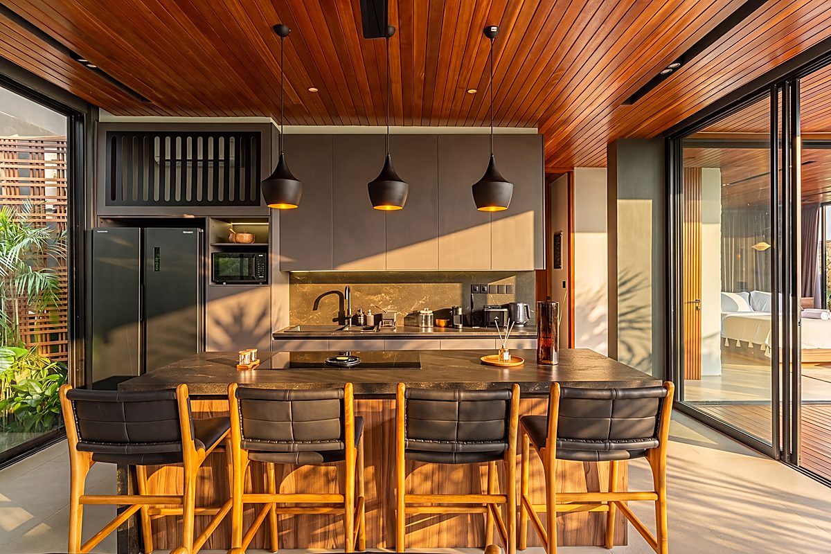 Open dining and kitchen
