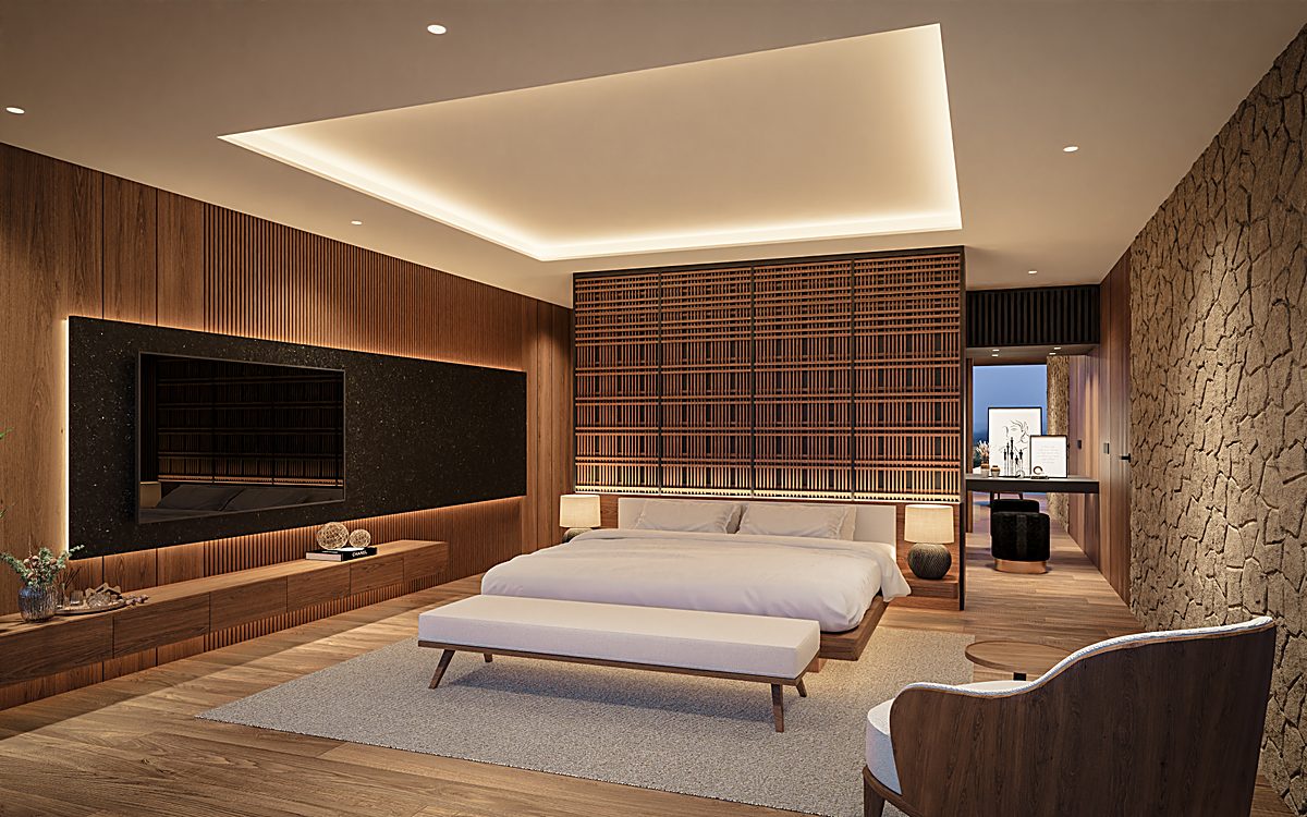 Villa Solaris bedroom, rendering