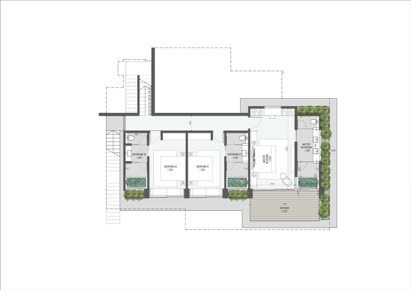 Deluxe villa floor plan, sheet 2