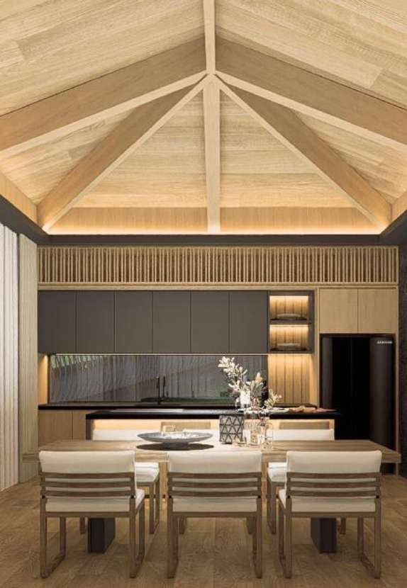 Premium villa interior, dining