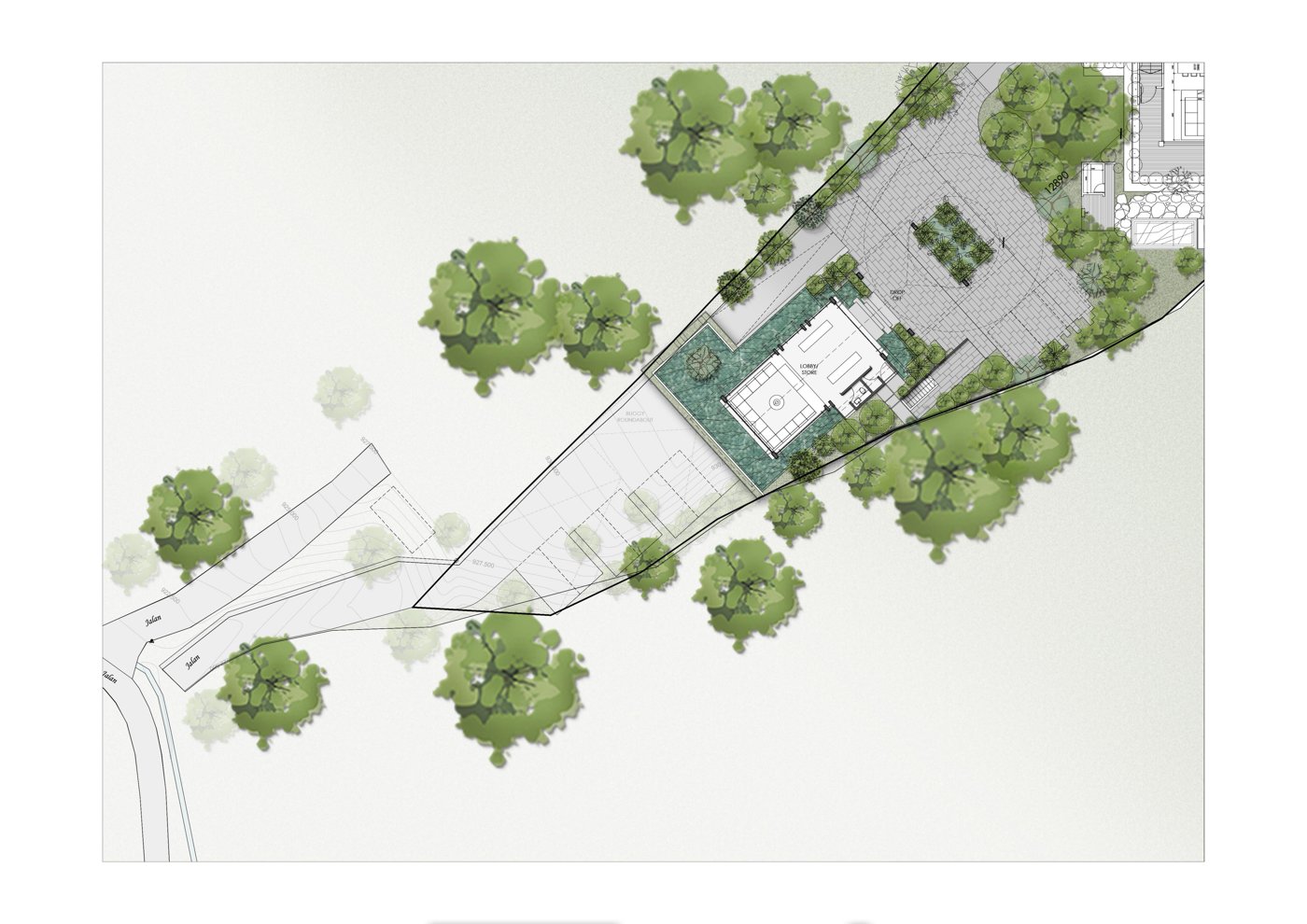 Lobby and restaurant pavilion floor plan, sheet 2